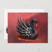 Dark Swan of Bones – Gothic Elegance Uitnodiging Briefkaart (Voorkant / Achterkant)
