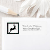 Dark Tartan and Reindeer Christmas Etiket (Insitu)