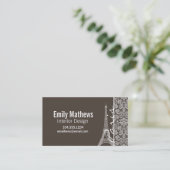 Dark Taupe, Brown Damask; Parijs Visitekaartje (Staand voorkant)