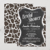 Dark Taupe Giraffe Animal Print; Krijtbordlook Kaart (Voorkant / Achterkant)