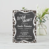 Dark Taupe Giraffe Animal Print; Krijtbordlook Kaart (Staand voorkant)