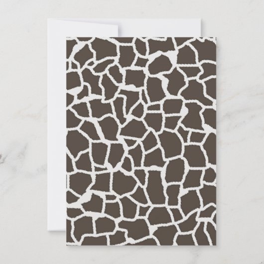 Dark Taupe Giraffe Animal Print; Krijtbordlook Kaart (Achterkant)