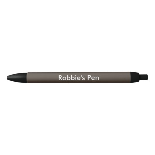 Dark Taupe Persoonlijk Zwarte Inkt Pen (Voorkant)
