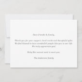 Dark Teal Classic Baby Photo Announcement Card Kaart (Achterkant)