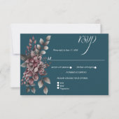 Dark Teal, Dusty Purple, Lavender, Sage Floral |  RSVP Kaartje (Voorkant)