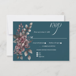 Dark Teal, Dusty Purple, Lavender, Sage Floral |  RSVP Kaartje