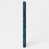 Dark teal floral damask pattern iPhone hoesje (Linkerkant)