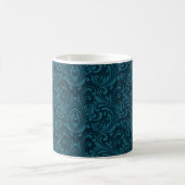 Dark teal floral damask pattern koffiemok (Center)