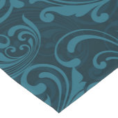 Dark teal floral damask pattern korte tafelloper (Hoek)
