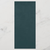 Dark Teal Floral Gothic Wedding Menu (Achterkant)