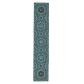 Dark Teal Mandala Monogram Medium Tafelloper (Voorkant)