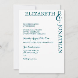 Dark Teal Modern Typography Couples Shower Kaart