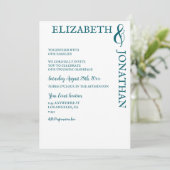 Dark Teal Modern Typography Couples Shower Kaart (Staand voorkant)