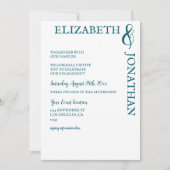 Dark Teal Modern Typography Engagement Party Kaart (Voorkant)
