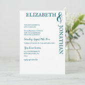 Dark Teal Modern Typography Engagement Party Kaart (Staand voorkant)