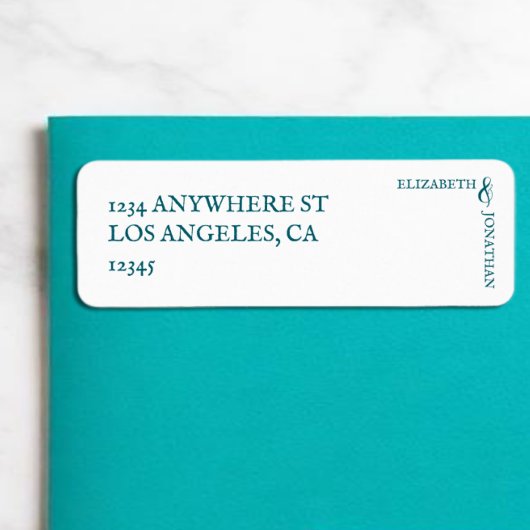 Dark Teal Modern Typography Wedding Etiket