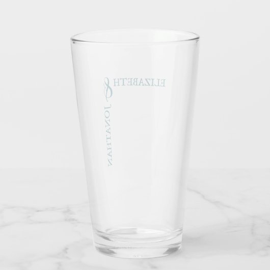 Dark Teal Modern Typography Wedding Glas (Achterkant)