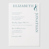 Dark Teal Modern Typography Wedding Vellum Uitnodigingen (Voorkant)
