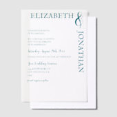 Dark Teal Modern Typography Wedding Vellum Uitnodigingen (Offset)