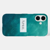 Dark Teal Ombre Texture Case-Mate iPhone Case (Achterkant (horizontaal))