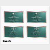 Dark Teal Product Label Rose Gold Frame Monogram (Vel)