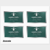Dark Teal Product Label Silver Frame Logo Monogram (Vel)