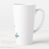 Dark Teal Trend Modern Minimalist Handwriting Name Latte Mok (Rechts)