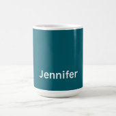 Dark Teal Trendy Modern Minimalist Your Name Koffiemok (Center)
