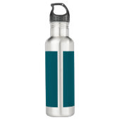 Dark Teal Trendy Modern Minimalist Your Name Waterfles (Achterkant)