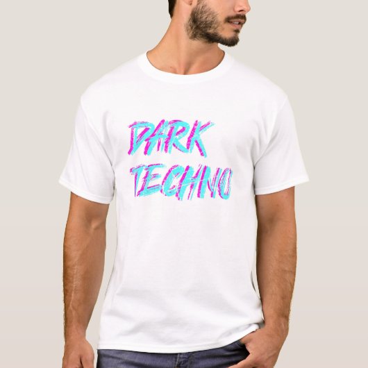 Dark Techno Mannen Tekke Tekkno Raver Party Techno T-shirt (Voorkant)