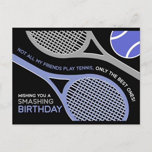 Dark Tennis 🎾 Happy Birthday Briefkaart (Voorkant)