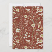 Dark Terracotta Bohemian Wildflower Wedding Kaart (Achterkant)