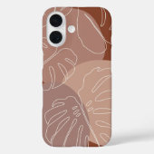 Dark Terracotta Boho Tropical Monstera Leaf Case-Mate iPhone Case (Achterkant)