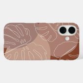 Dark Terracotta Boho Tropical Monstera Leaf Case-Mate iPhone Case (Achterkant (horizontaal))