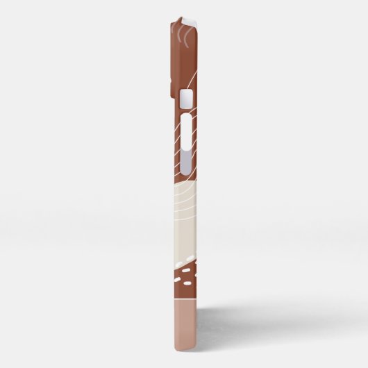 Dark Terracotta Boho Tropical Monstera Leaf iPhone Hoesje (Linkerkant)