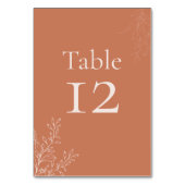 Dark Terracotta Botanical Table Number Kaart (Achterkant)