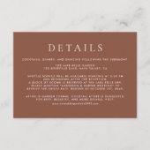 Dark Terracotta Classic Typografie Wedding Details Informatiekaartje (Voorkant)
