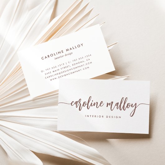 Dark Terracotta | Modern Signature Script Visitekaartje