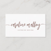 Dark Terracotta | Modern Signature Script Visitekaartje (Voorkant)