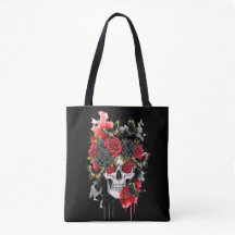 Dark the Legacy - Gothic Skull & Roos Canvas tas