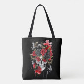 Dark the Legacy - Gothic Skull & Roos Canvas tas (Achterkant)