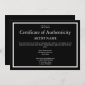 Dark Theme Certificaat van echtheid voor kunst Feestdagenkaart (Voorkant / Achterkant)