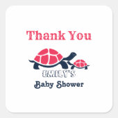 Dark Theme Tortoise Cartoon Vierkante Sticker (Voorkant)