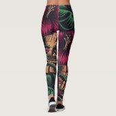 Dark tiki mask en hibiscus flower leggings (Achterkant)