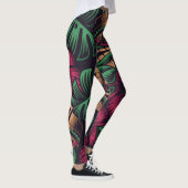 Dark tiki mask en hibiscus flower leggings (Rechts)