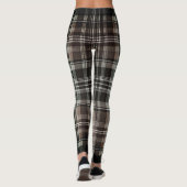 Dark Traditional Maroon Green Winter Plaid Leggings (Achterkant)