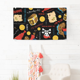 Dark Treasure Island Party Pirate Banner