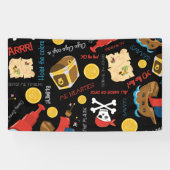 Dark Treasure Island Party Pirate Banner (Horizontaal)