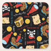 Dark Treasure Island Party Pirate Kartonnen Onderzetters (Voorkant)