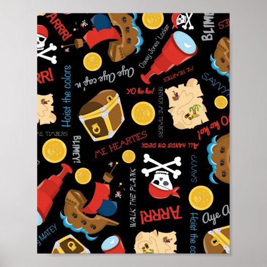 Dark Treasure Island Party Pirate Poster (Voorkant)